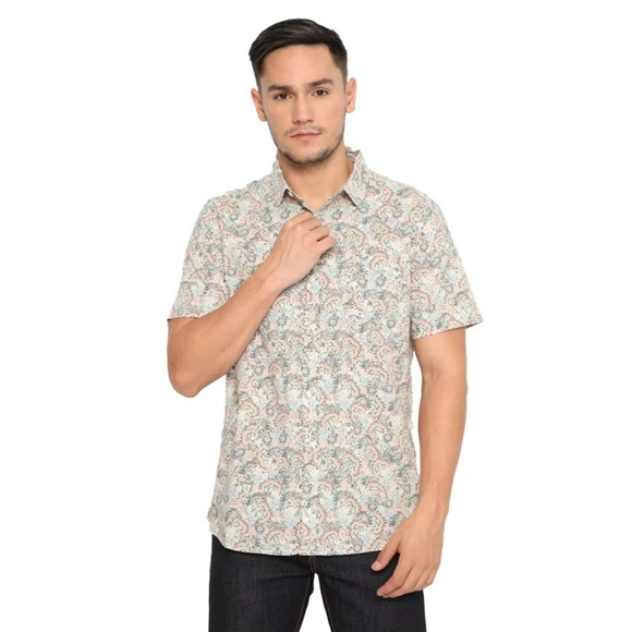 VISSLA Men's Greenhouse Eco Short Sleeve Shirt Multi Expressionist Strokes M - Picture 1 of 11